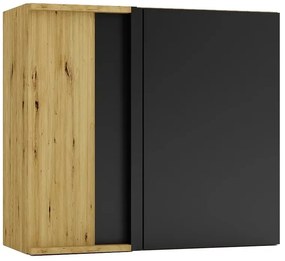 Szafka narożna górna dąb artisan + czarny K5-L21