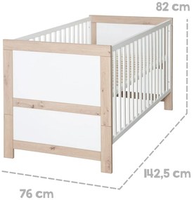 Biało-naturalne łóżeczko 70x140 cm Malo – Roba