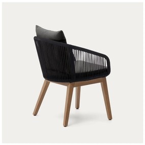 Czarny drewniany fotel ogrodowy Portalo – Kave Home