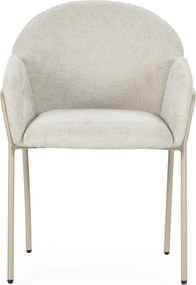 Beżowe tapicerowane fotele jadalniane zestaw 2 szt. Aslin – MOME