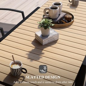 Outsunny Stół ogrodowy Stół zewnętrzny, odporny na warunki atmosferyczne, 162 x 80 x 75 cm, Żółty