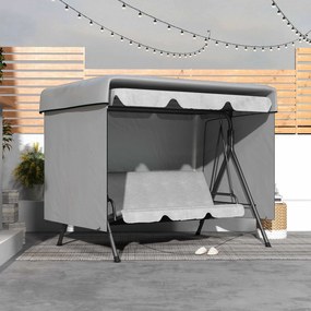 Outsunny Osłona na Meble Ogrodowe, Pokrowiec Ochronny dla Mebli Zewnętrznych, 215 cm x 155 cm x 150 cm, Szary