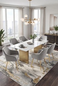 Zestaw 2 szarych krzeseł welurowych H2-P09