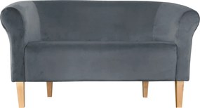 Sofa Milo tkanina Welur wygodna sofa tapicerowana do salonu i poczekalni : Kolor nogi - Drewno, Kolor tkaniny - VELVET - BL14, Typ tkaniny - Velvet, Wysokość nogi - 20 cm