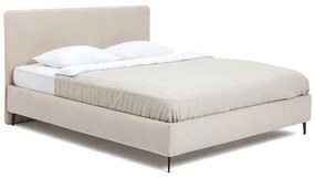 Beżowe tapicerowane łóżko dwuosobowe ze stelażem 180x200 cm Noira Slim – Bonami Selection