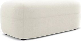 Pufa - z tkaniny welwetowej - jasny beż - MOANA