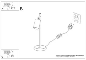 Lampa biurkowa WINX czarna/złota SOLLUX  LIGHTING