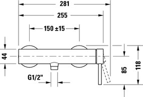 Duravit Circle jednouchwytowa bateria prysznicowaChrom