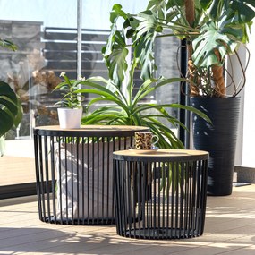 Zestaw 2 stolików z miejscem do przechowywania Clubo owalny PROSPERPLAST