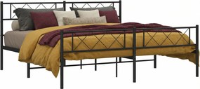Czarne metalowe łóżko małżeńskie 180x200cm C3-T80