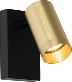 Lampa ścienna czarna ze złotem, regulowana z przełącznikiem - Jeana Luxe