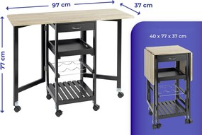 Barek kuchenny na kółkach, rozkładany