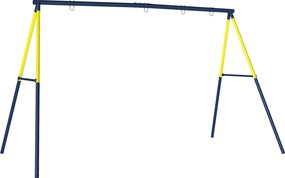 AIYAPLAY Metalowa huśtawka do 150 kg, huśtawka dla dzieci z ramą w kształcie litery A, 260 x 160 x 178 cm, niebieska | Aosom PL