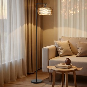 HOMCOM Lampa stojąca LED z podwójnym kloszem, ściemniana z 3 temperaturami barwowymi do salonu, sypialni, biura, Czarny | Aosom PL