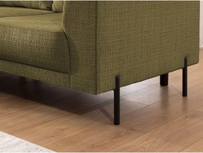 Zielony narożnik z tkaniny szenilowej (lewostronny/w kształcie litery L) Mauris – Ropez