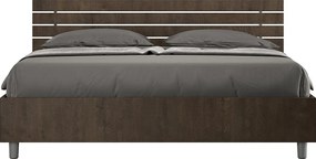 Łóżko wyposażone w stelaż z listwami 160x200 Prosty zagłówek z listwami Orzech Ankel