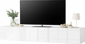 Wisząca długa szafka biały rtv połysk 180 cm S2-H15