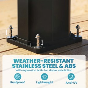 Outsunny Prysznic solarny 35L ogrodowy z ochroną przed mrozem, ruchomą głowicą prysznicową, kranem, przyłączem do węża ogrodowego | Aosom PL