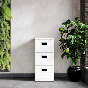 Metalowa szafa kartotekowa SARA V3, 460 x 1020 x 620 mm, biała
