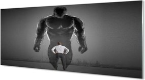 Szkło do Kuchni na Ścianę Rzeźba Męskich Mięśni