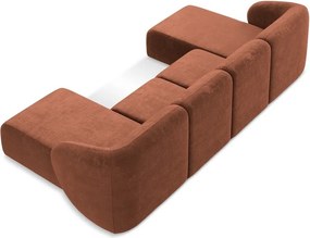 Narożnik z tkaniny szenilowej (w kształcie litery U) w kolorze terakoty Lani – Makamii