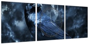 Obraz - Gawron (z zegarem) (90x30 cm)
