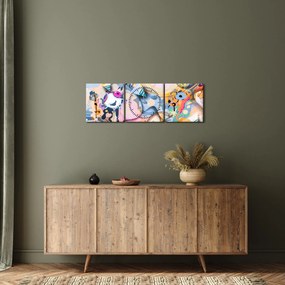 Obraz - Abstrakcja bajki (z zegarem) (90x30 cm)