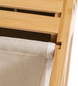 Regał bambusowy z koszem na pranie TIDY BOX i pojemnikami, 66 x 33,3 x 78,5 cm