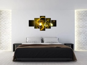 Abstrakcyjny obraz żółtych kul (125x70 cm)