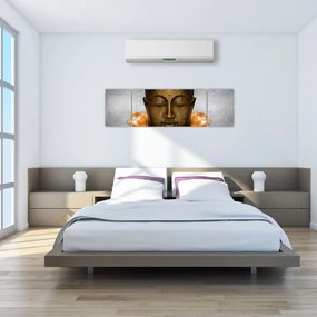 Obraz posągu ze szczegółami twarzy (170x50 cm)