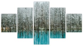 Obraz - Turkusowy staw, Biei, Japonia (125x70 cm)