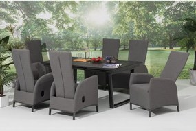 Doppler PARIS LIKA-TEX® szare - luksusowy regulowany fotel ogrodowy - Towar rozpakowany (N352)