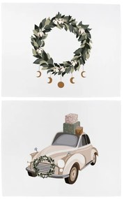 Tekstylne maty stołowe ze świątecznym motywem zestaw 2 szt. 35x47 cm Festive Car – Butter Kings