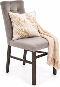 Szare pikowane krzesło drewniane F6-A67