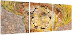 Obraz - Vincent van Gogh, Self-Portrait with a Straw Hat (The Potato Peeler), reprodukcje (z zegarem) (90x30 cm)