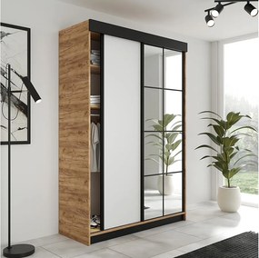 Szafa Przesuwna LAMARO 138 Dąb Craft/Biały