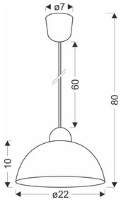 Kremowa lampa wisząca ze szklanym kloszem ø 22 cm Vanilia – Candellux Lighting