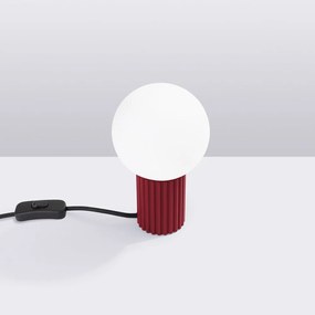 Bordowa lampa stołowa ze szklanym kloszem (wysokość 19 cm) Orbital – Nice Lamps