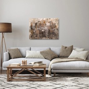 Obraz na szkle - Abstrakcja w odcieniach brązu (70x50 cm)