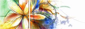 Obraz - Kwiat (z zegarem) (90x30 cm)