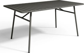 Metalowa jadalnia ogrodowa - stół dł.160 cm i 4 sztaplowane krzesła - Ciemnoszary - MIRMANDE
