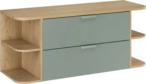Zielona szafka pod umywalkę z półkami i szufladami C8-S31
