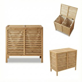 Podwójny kosz na pranie, bambusowy MOA, 90 l