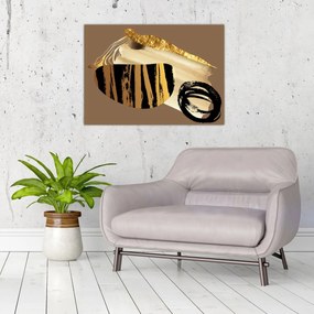 Obraz - Abstrakcja złotobrązowy N⁰2 (70x50 cm)