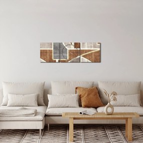 Obraz - Kształty (z zegarem) (90x30 cm)