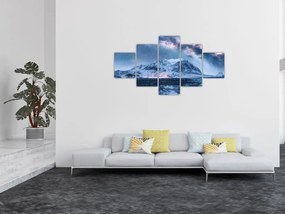 Obraz gór z gwieździstym niebem (125x70 cm)