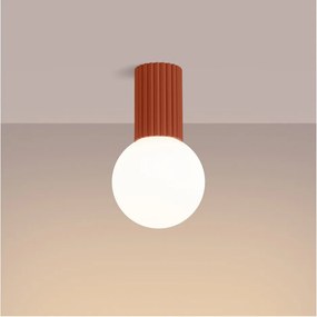 Pomarańczowa lampa sufitowa ze szklanym kloszem ø 12 cm Orbital – Sollux