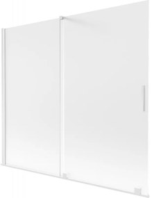 Mexen Velar parawan nawannowy 2-skrzydłowy rozsuwany 180 x 150 cm, szron, biały - 896-180-000-31-20