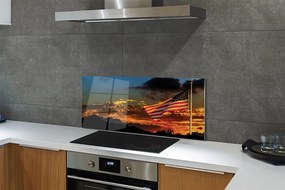 Panel szklany do Kuchni Amerykański Sztandar