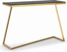 Designerska metalowa konsola ze szklanym blatem